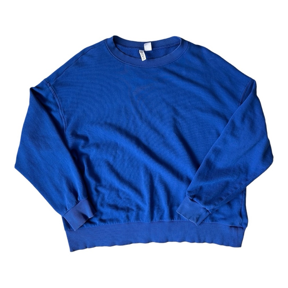 H&M Oversized 100% Cotton Royal Blue Crewneck Sweatshirt Size Large
